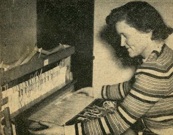 Mrs. T. Benson weaving
